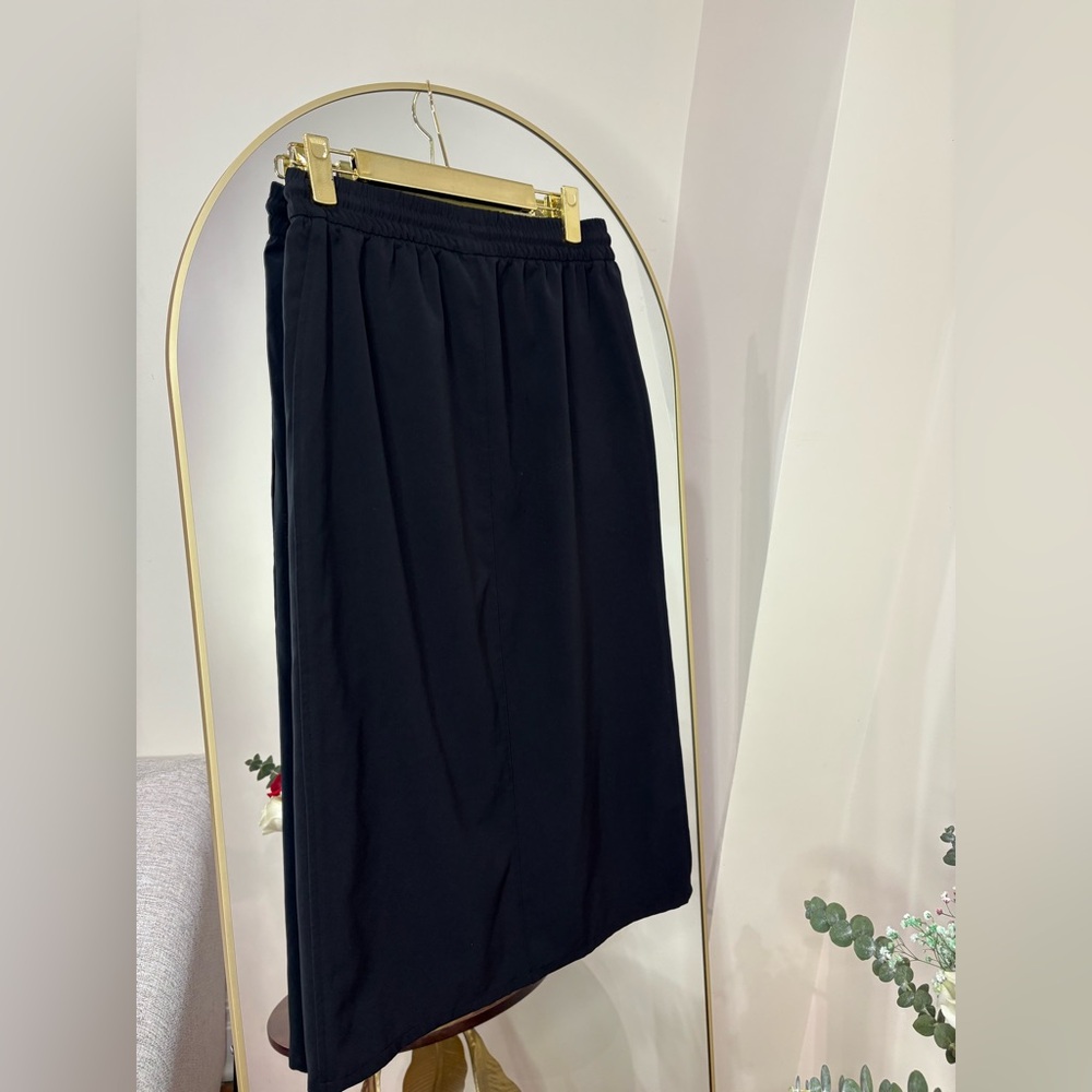 Athleta Black office Elastic-Waist Midi Skirt - Picture 5 of 7